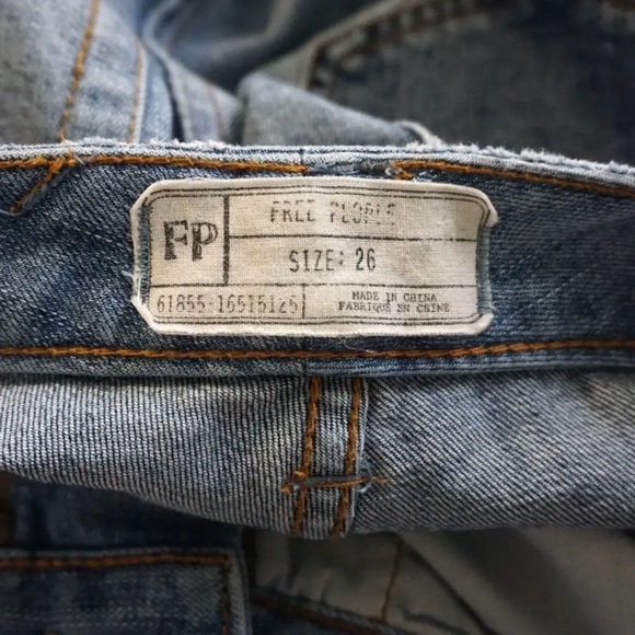 Free People Patchwork Jeans Relaxed Skinny Mom Boyfriend Mid-Rise 26 - Picture 5 of 8